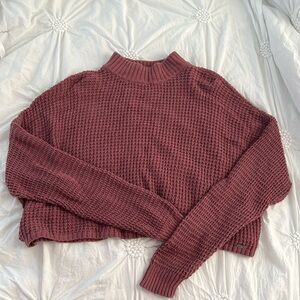 Hollister Burgundy/Maroon Cropped Mockneck, size M